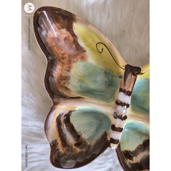 Certified International Butterfly Serving Bowl Rare Vintage - Picture 2 of 11